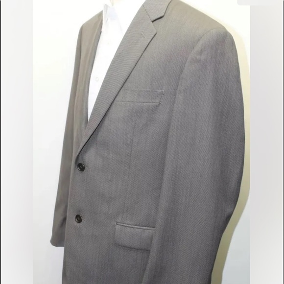 Calvin Klein Macy 39R Men Blazer 2 Buttons 100% Wool Lined Gray - Picture 7 of 11